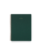 2027 Compact Task Planner in Hunter Green bookcloth with brass wire-o binding front view || Hunter Green