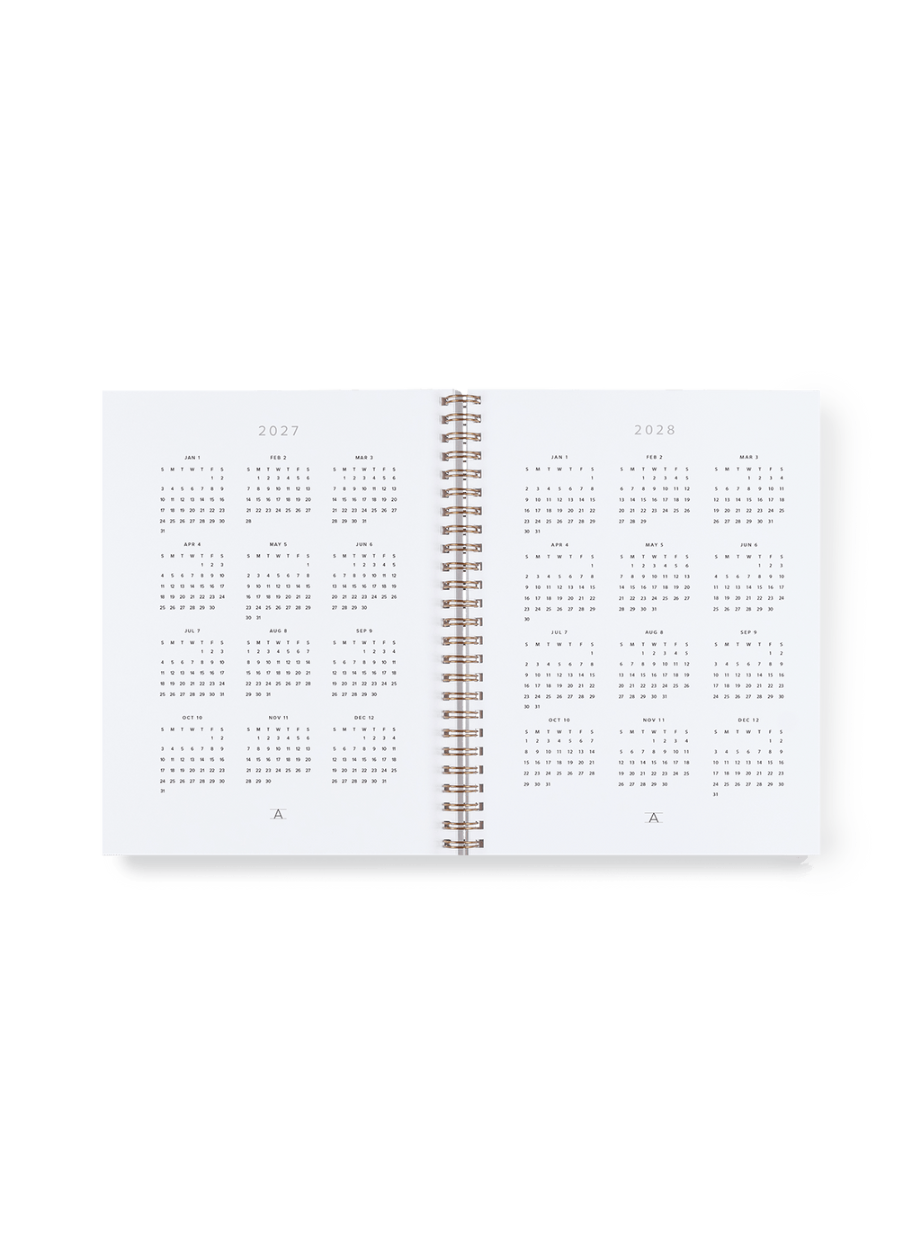 Compact Task Planner year overview spread