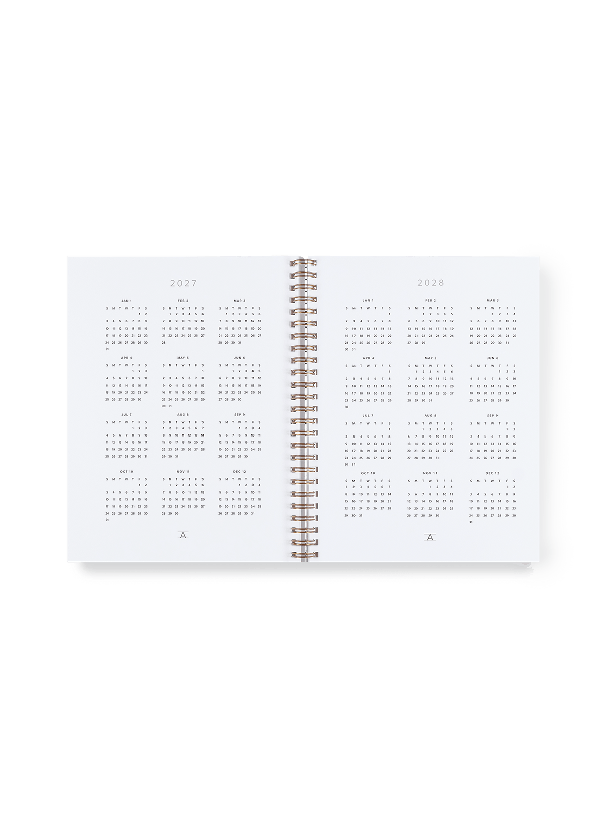 Compact Task Planner year overview spread