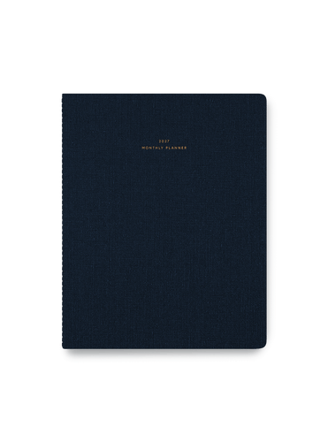 2027 Monthly Planner in Oxford Blue cover view || Oxford Blue