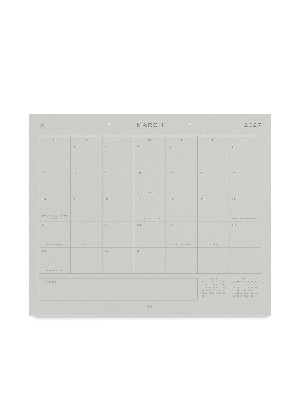 2027 Studio Calendar