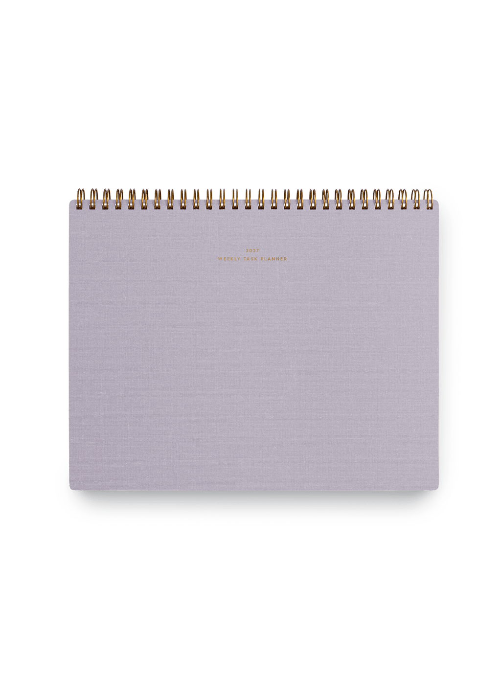 Appointed 26-27 top-bound Weekly Task Planner with brass wire-o binding and gold foil details || Lavender Gray