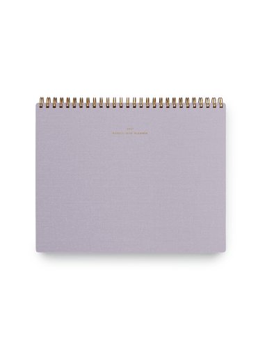Appointed 26-27 top-bound Weekly Task Planner with brass wire-o binding and gold foil details || Lavender Gray