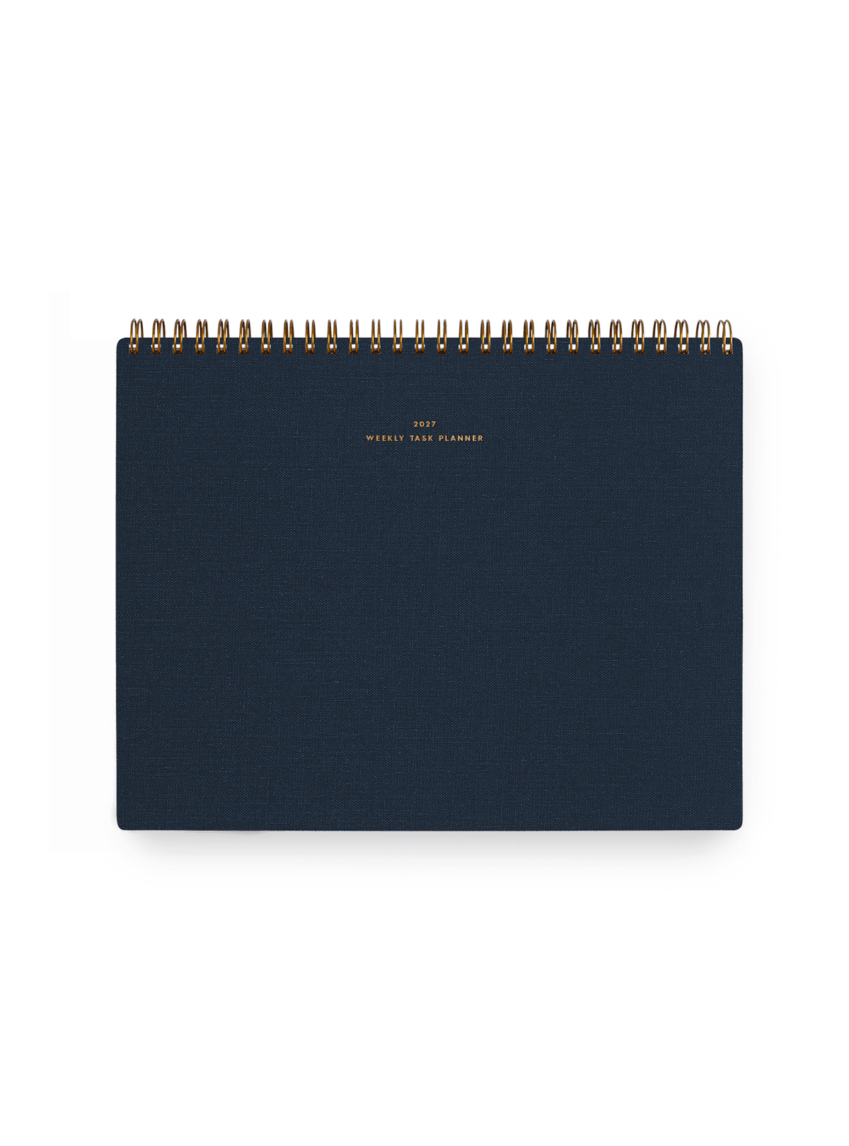 Appointed 26-27 top-bound Weekly Task Planner with brass wire-o binding and gold foil details || Oxford Blue