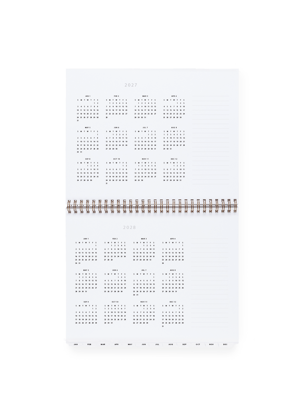 Appointed 2027 Weekly Task Planner Year Overview