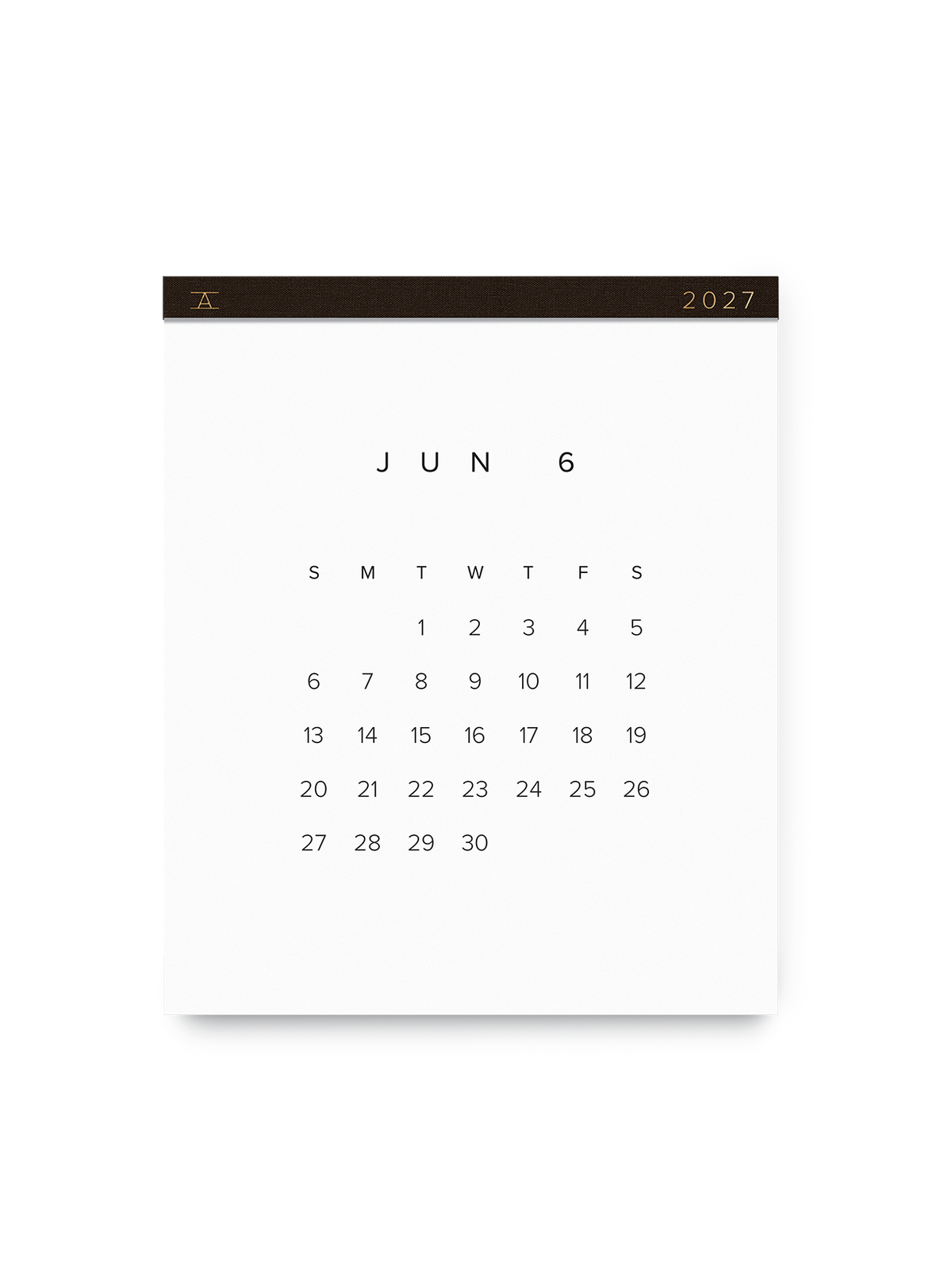 2027 Wall Calendar in Espresso front  || Espresso