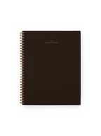 2027 Year Task Planner in Espresso bookcloth with brass wire-o binding front view || Espresso