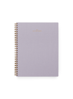 2027 Year Task Planner in Lavender Gray bookcloth with brass wire-o binding front view || Lavender Gray