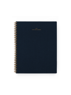 2027 Year Task Planner in Oxford Blue bookcloth with brass wire-o binding front view || Oxford Blue
