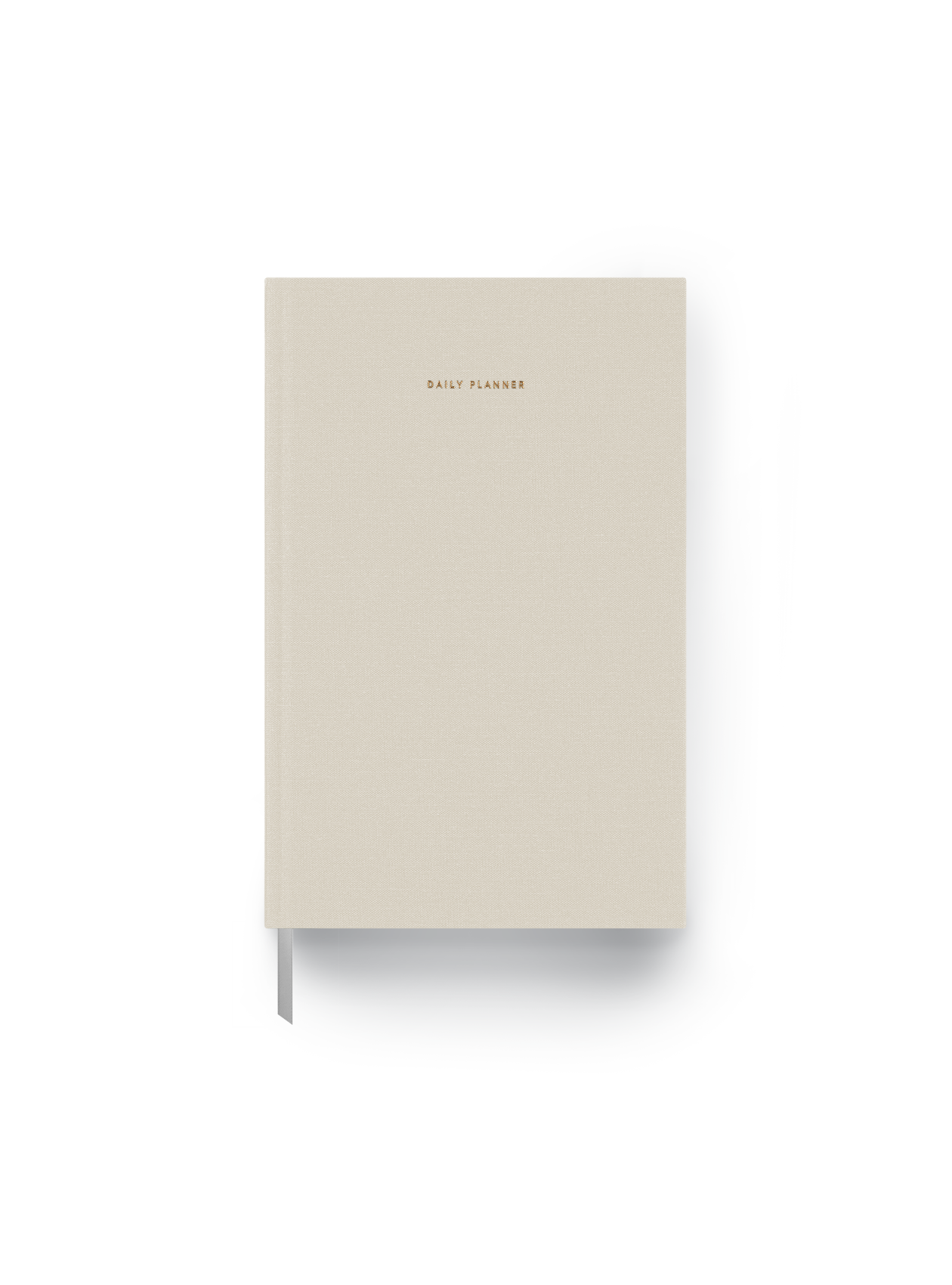 The Appointed 24-25 Daily Planner in Natural Linen with casebound hardcover and gold foil details || Natural Linen