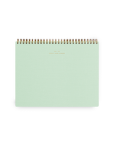 Appointed top-bound 24-25 Weekly Task Planner with brass wire-o binding and gold foil details || Mineral Green