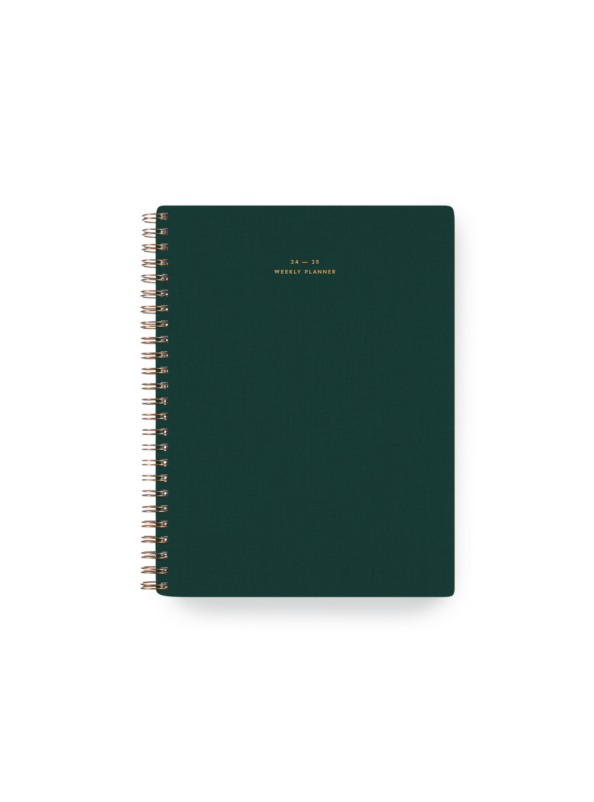 Appointed Weekly Grid Planner with brass wire-o binding, foil stamped details, and durable water-resistant bookcloth || Hunter Green