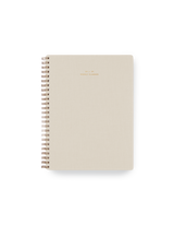 Appointed Weekly Grid Planner with brass wire-o binding, foil stamped details, and durable water-resistant bookcloth || Natural Linen