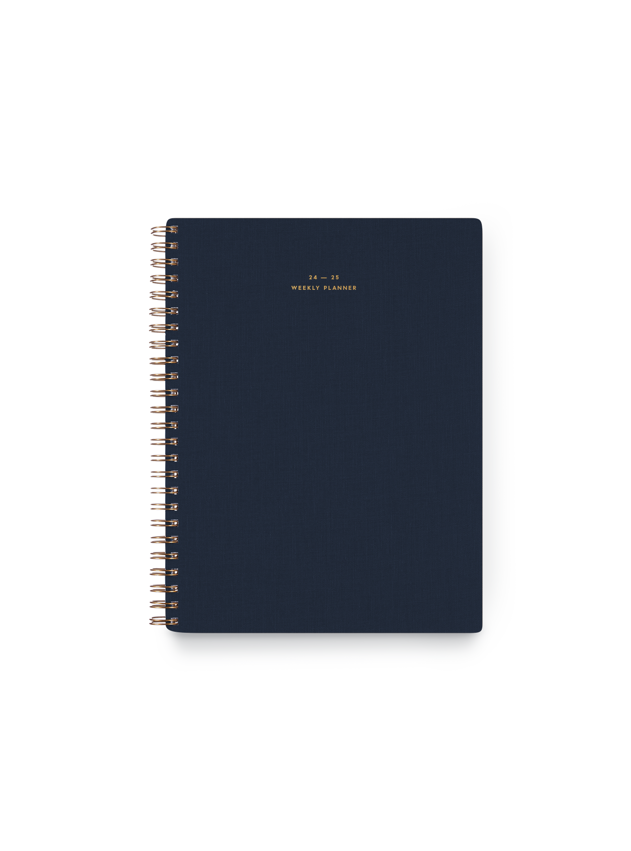 Appointed Weekly Grid Planner with brass wire-o binding, foil stamped details, and durable water-resistant bookcloth || Oxford Blue
