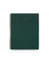 Appointed Year Task Planner with brass wire-o binding, foil stamped details, and durable water-resistant bookcloth || Hunter Green