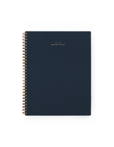 Appointed Year Task Planner with brass wire-o binding, foil stamped details, and durable water-resistant bookcloth || Oxford Blue