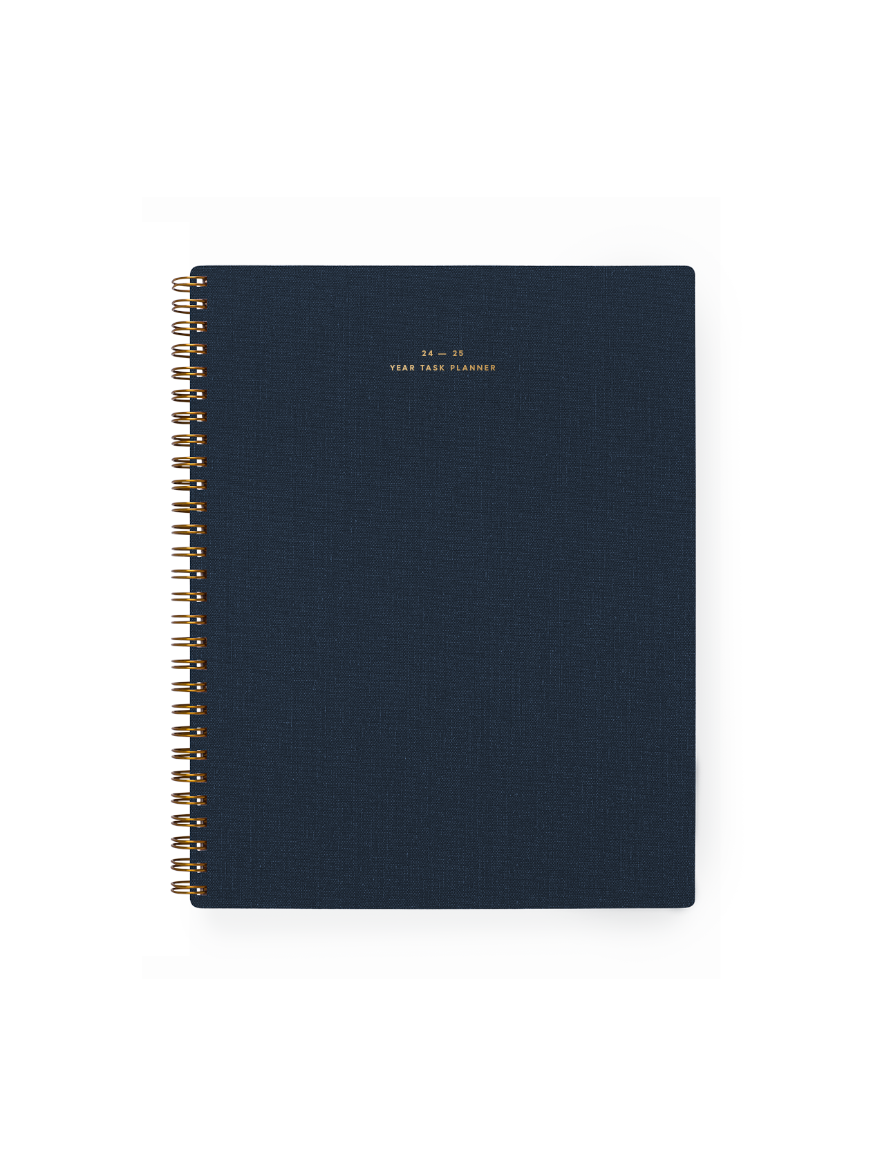 Appointed Year Task Planner with brass wire-o binding, foil stamped details, and durable water-resistant bookcloth || Oxford Blue
