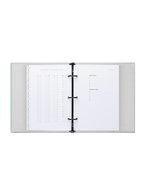 Compact Binder Planner interior  conversion chart and month goals view