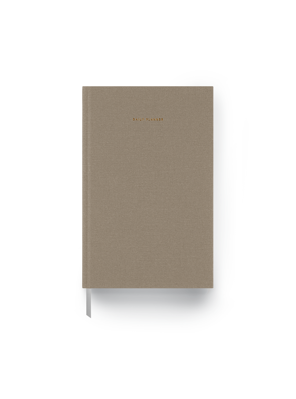 The Appointed 25-26 Daily Planner in Taupe with casebound hardcover and gold foil details || Taupe