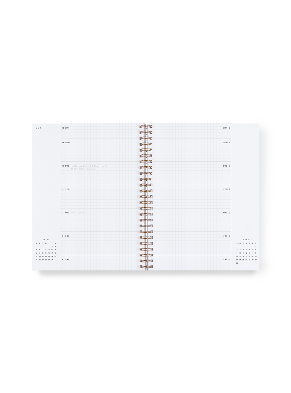 Weekly Grid Planner interior two-week spread