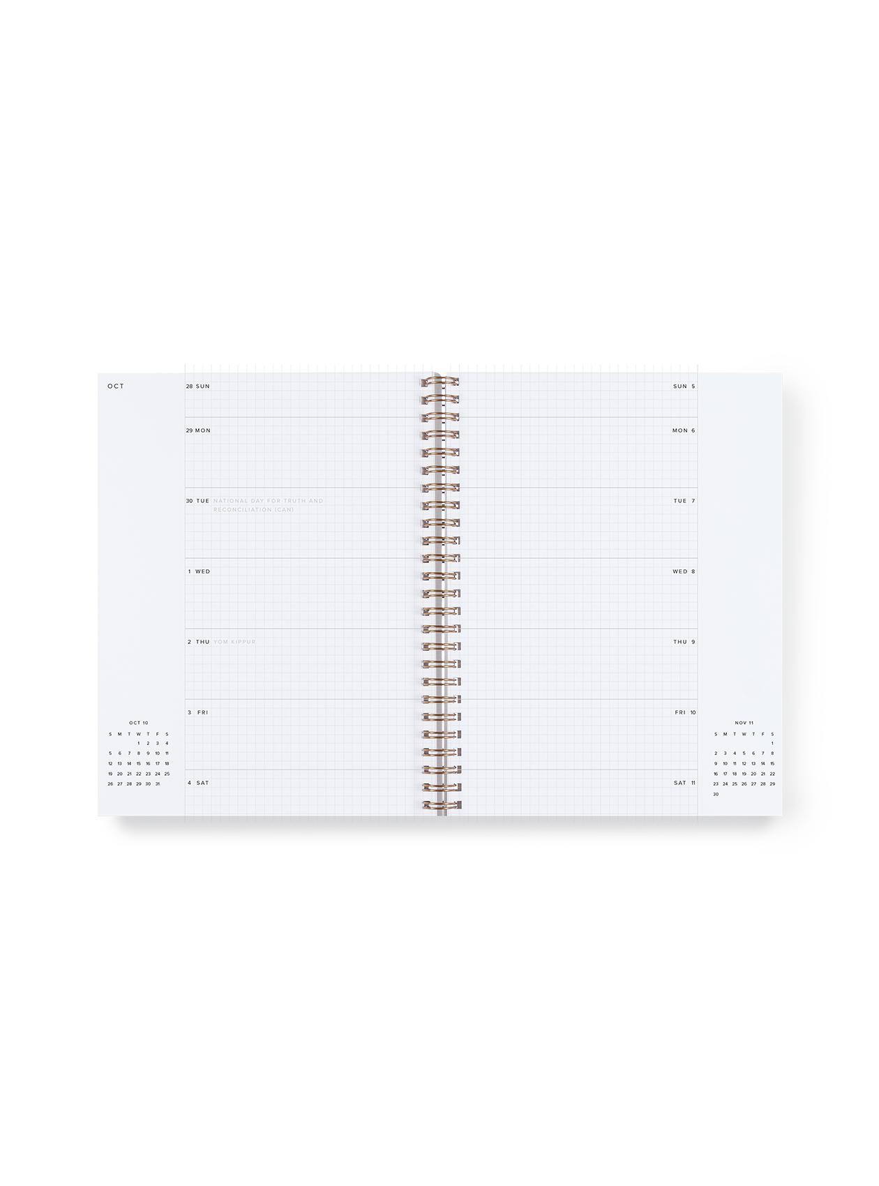 Weekly Grid Planner interior two-week spread
