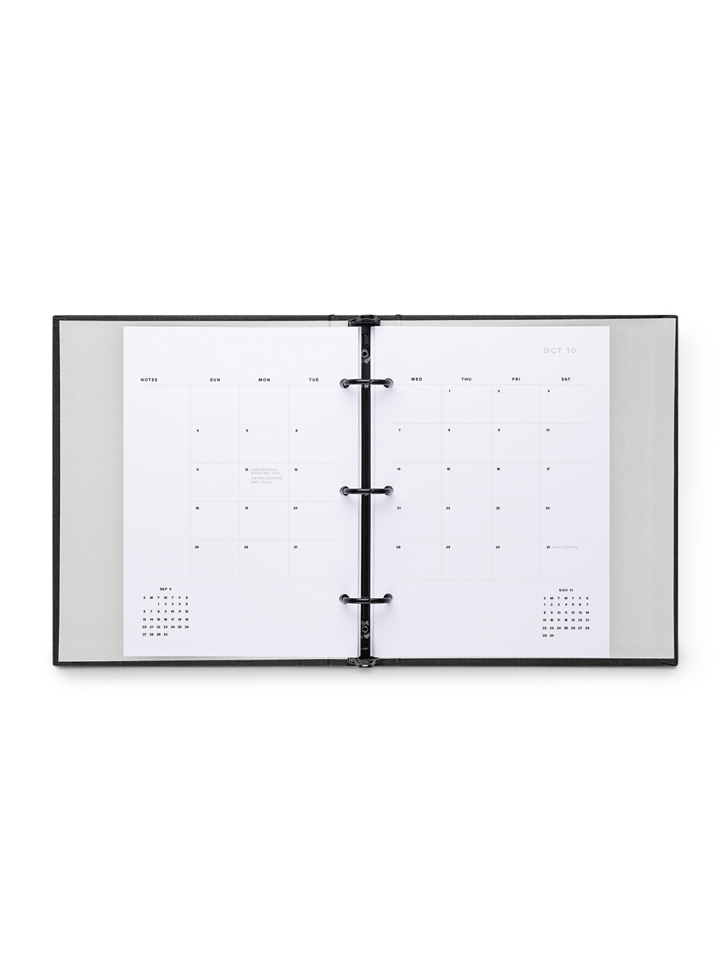 26-27 Compact Binder Planner interior month overview