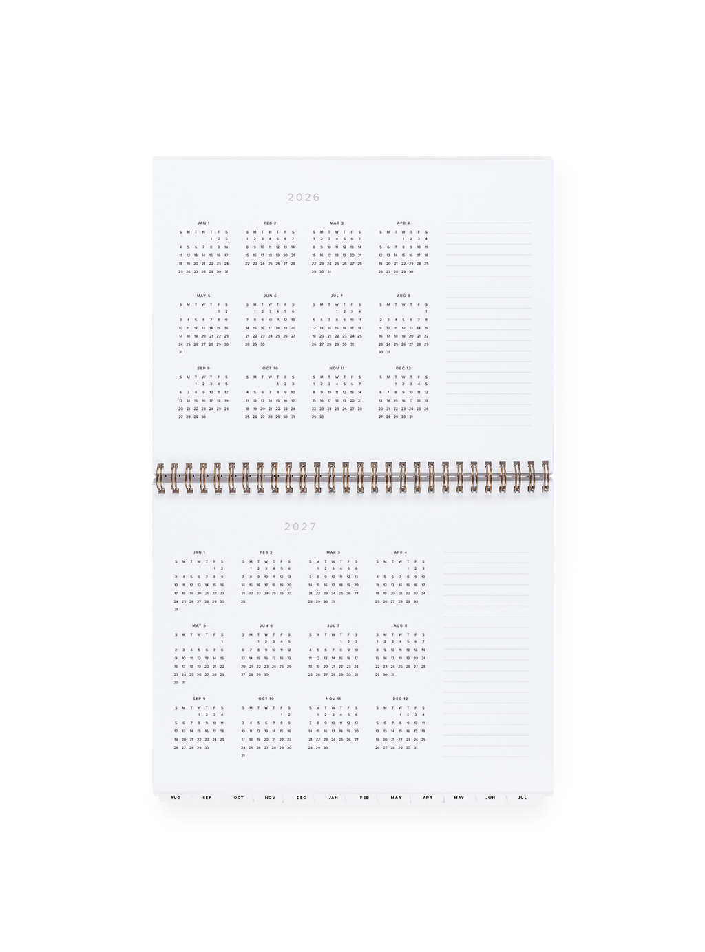 Appointed 26-27 Weekly Task Planner Year View