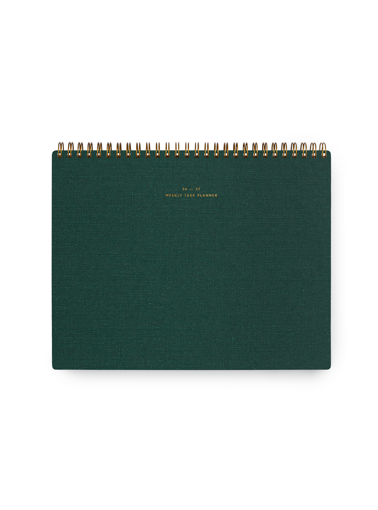 Appointed 26-27 top-bound Weekly Task Planner with brass wire-o binding and gold foil details || Hunter Green