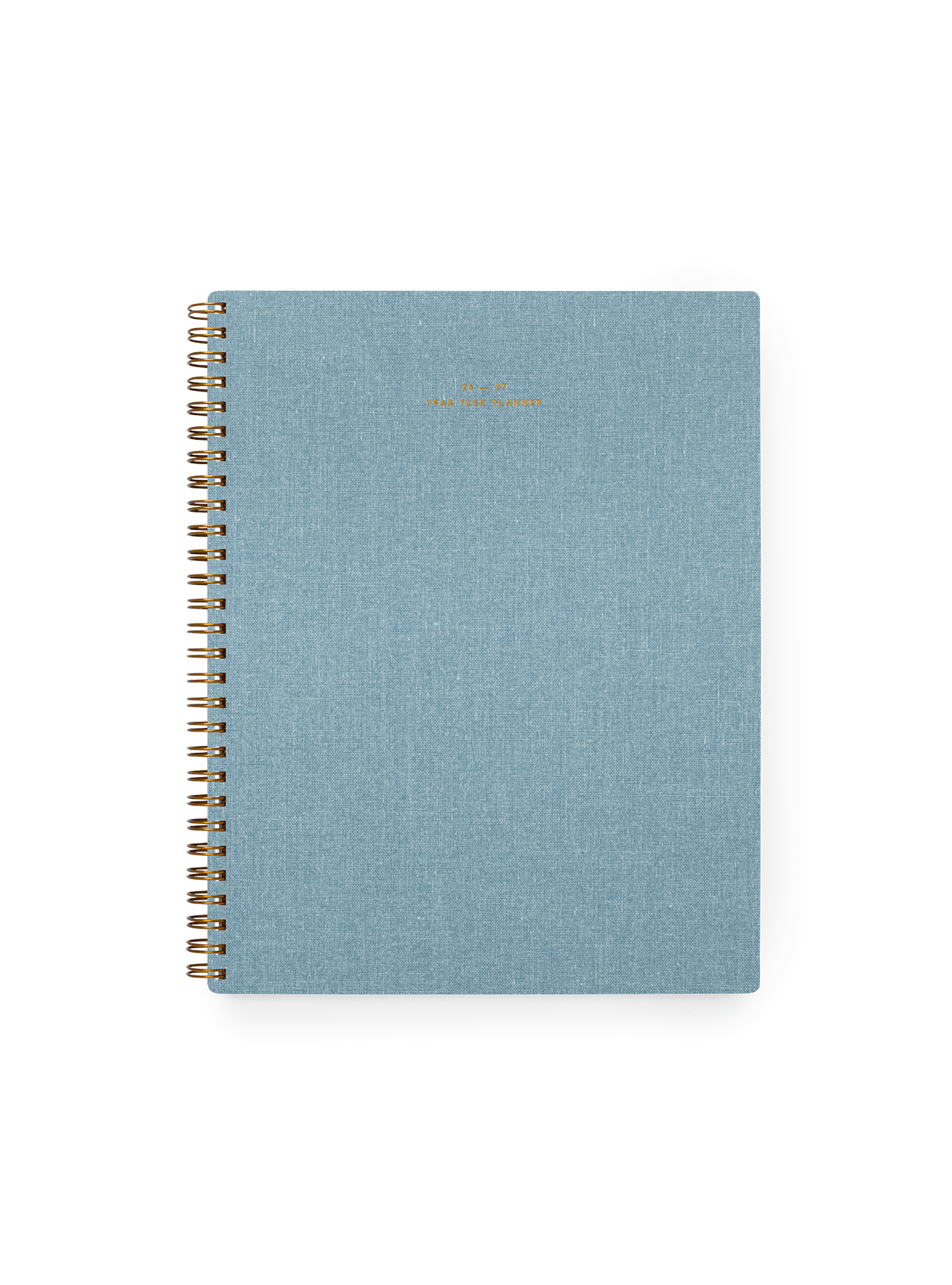26-27 Year Task Planner in Chambray Blue bookcloth with brass wire-o binding front view || Chambray Blue
