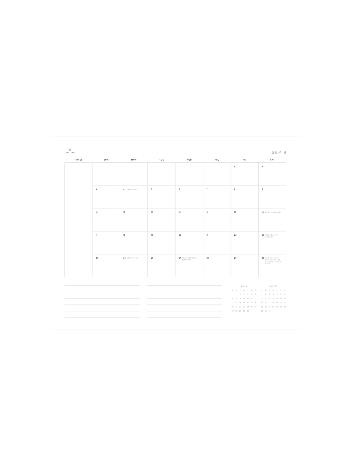 Month Planning (September 2023)
