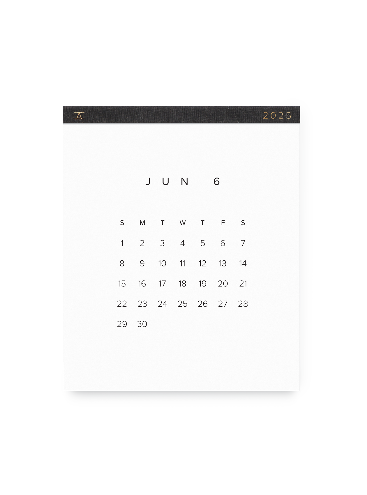 2025 Wall Calendar in Charcoal Gray front || Charcoal Gray