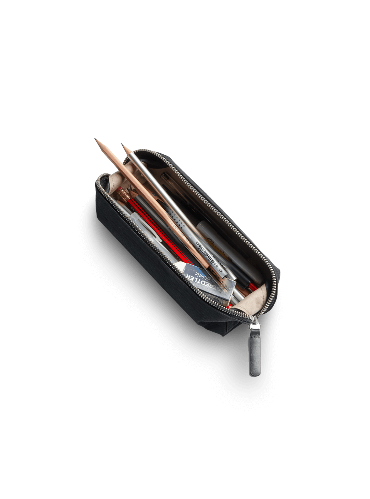 Bellroy Pencil Case product image filled with pens and pencils