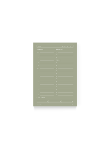 Daily Task Pad in Sage Green || Sage Green