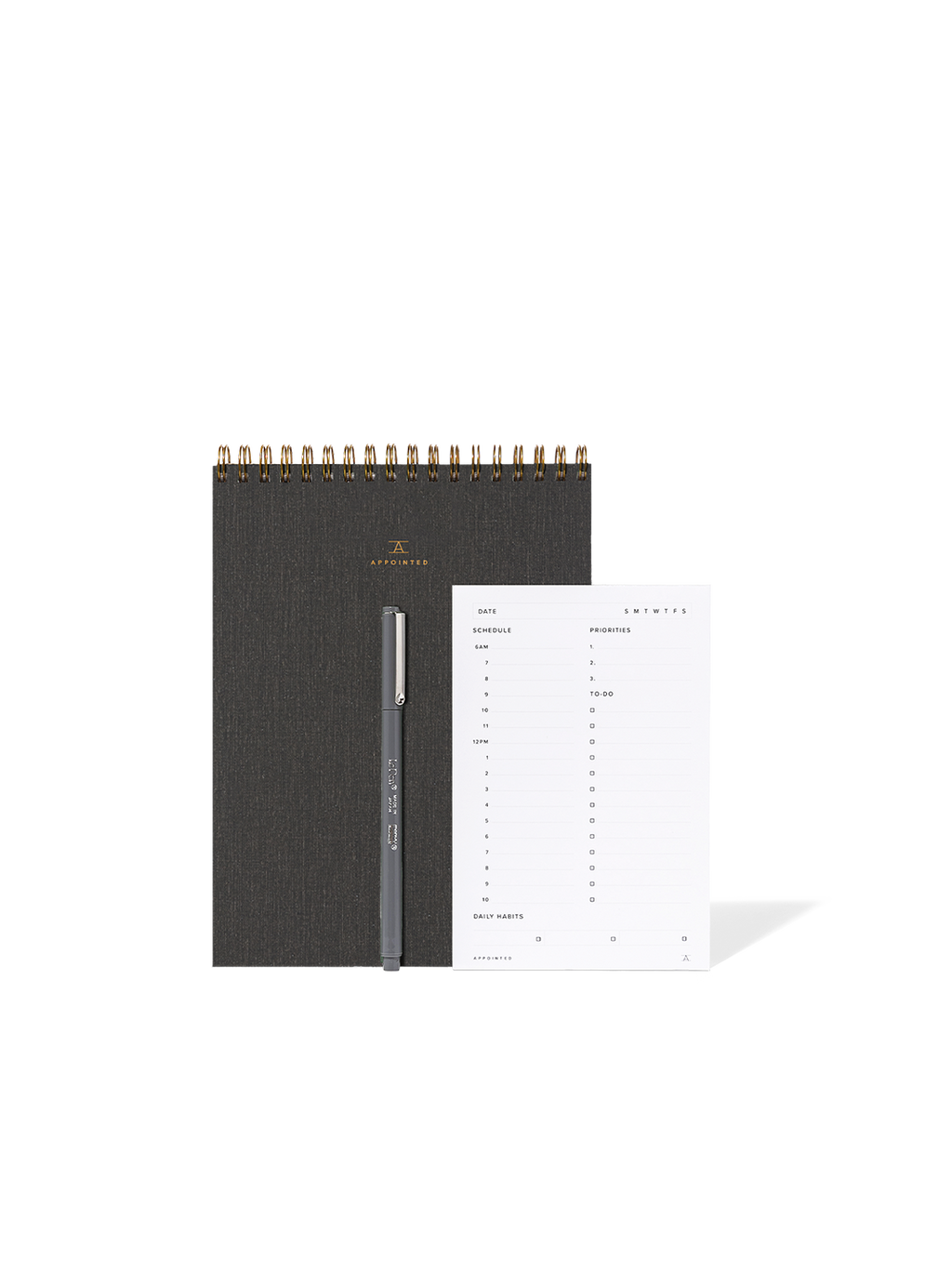 Appointed Daily Desk Set || Charcoal