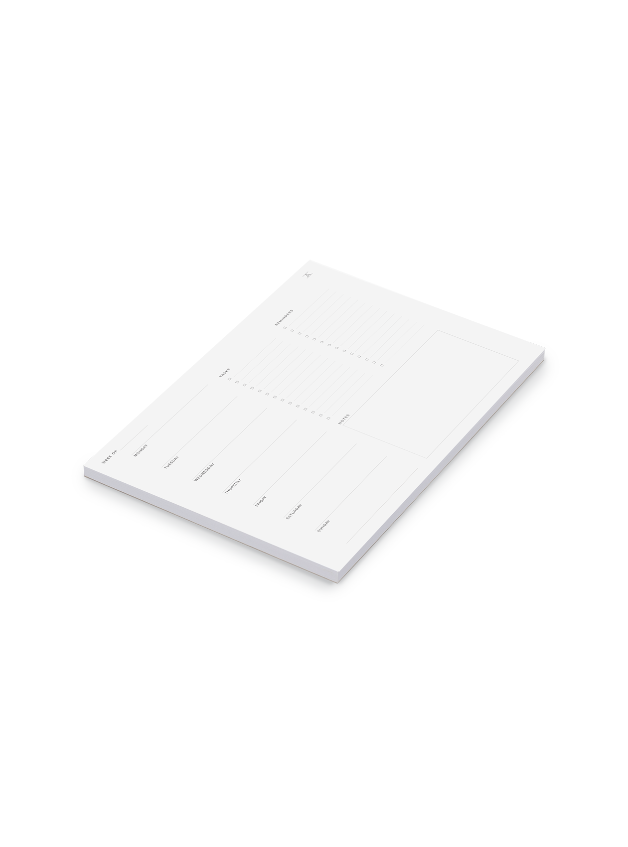 Appointed Weekly Task Pad Side Angle View