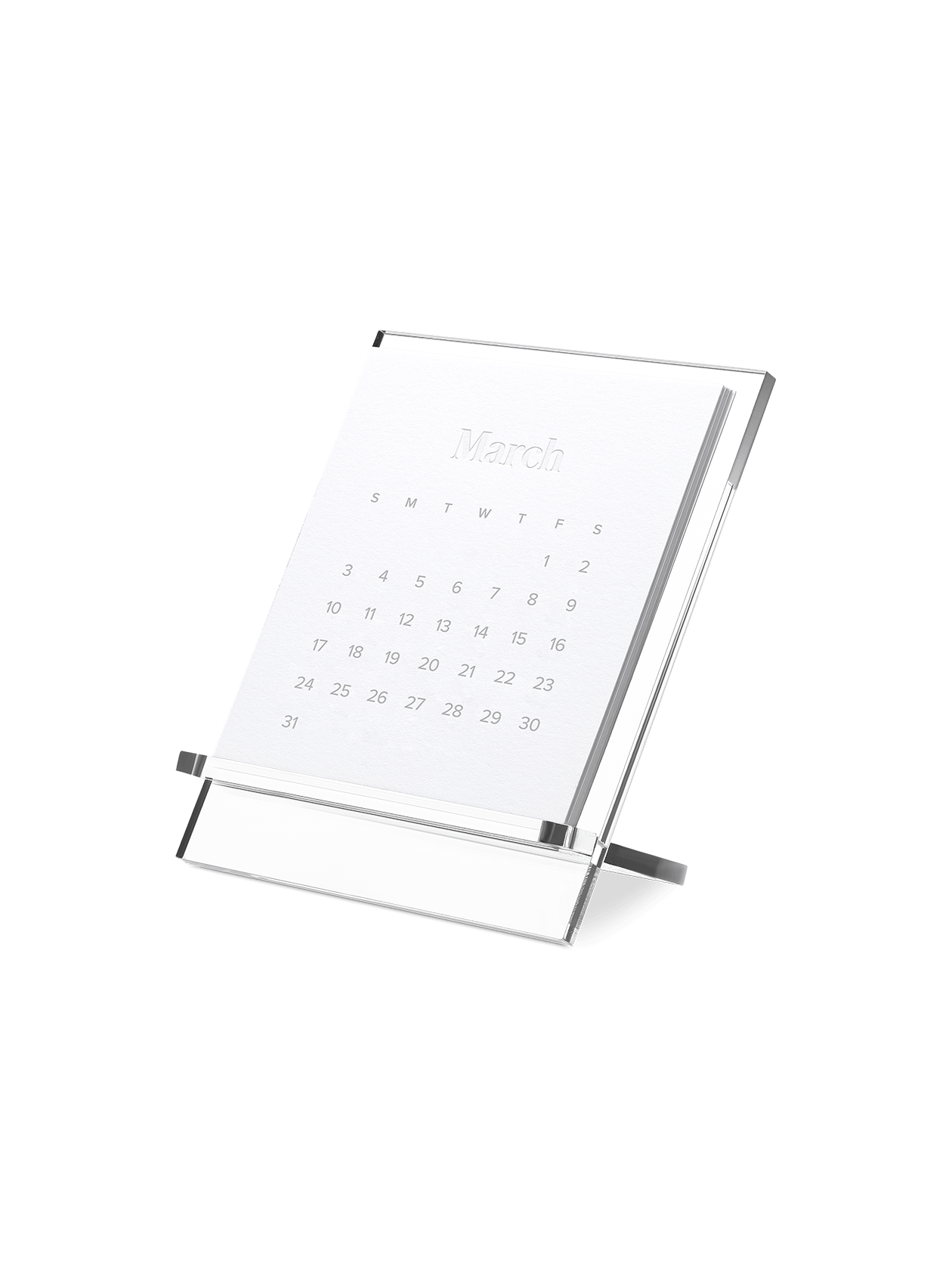 2024 Acrylic Desk Calendar side angle view