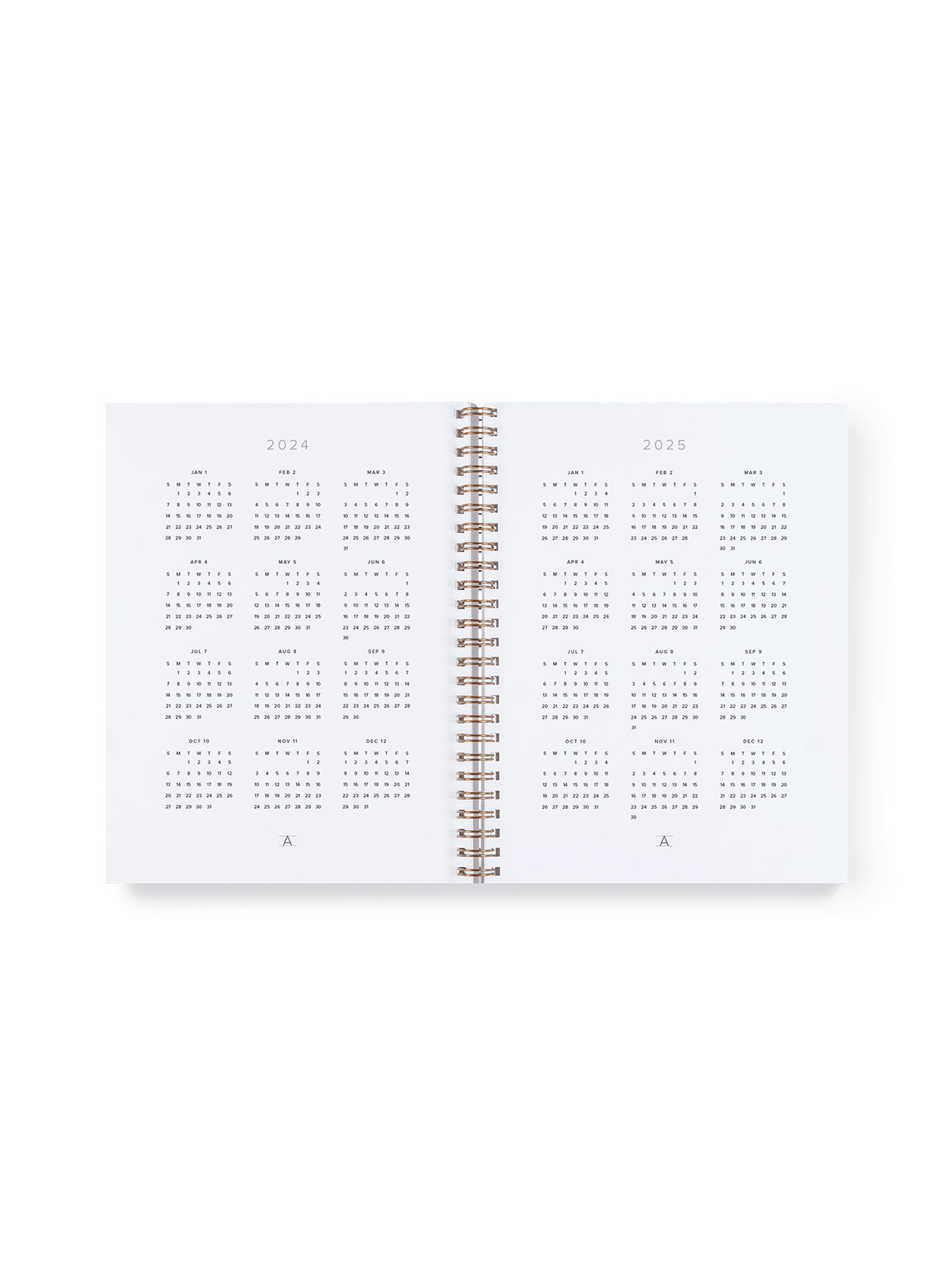 Anne small hardcover undated monthly planner notebook