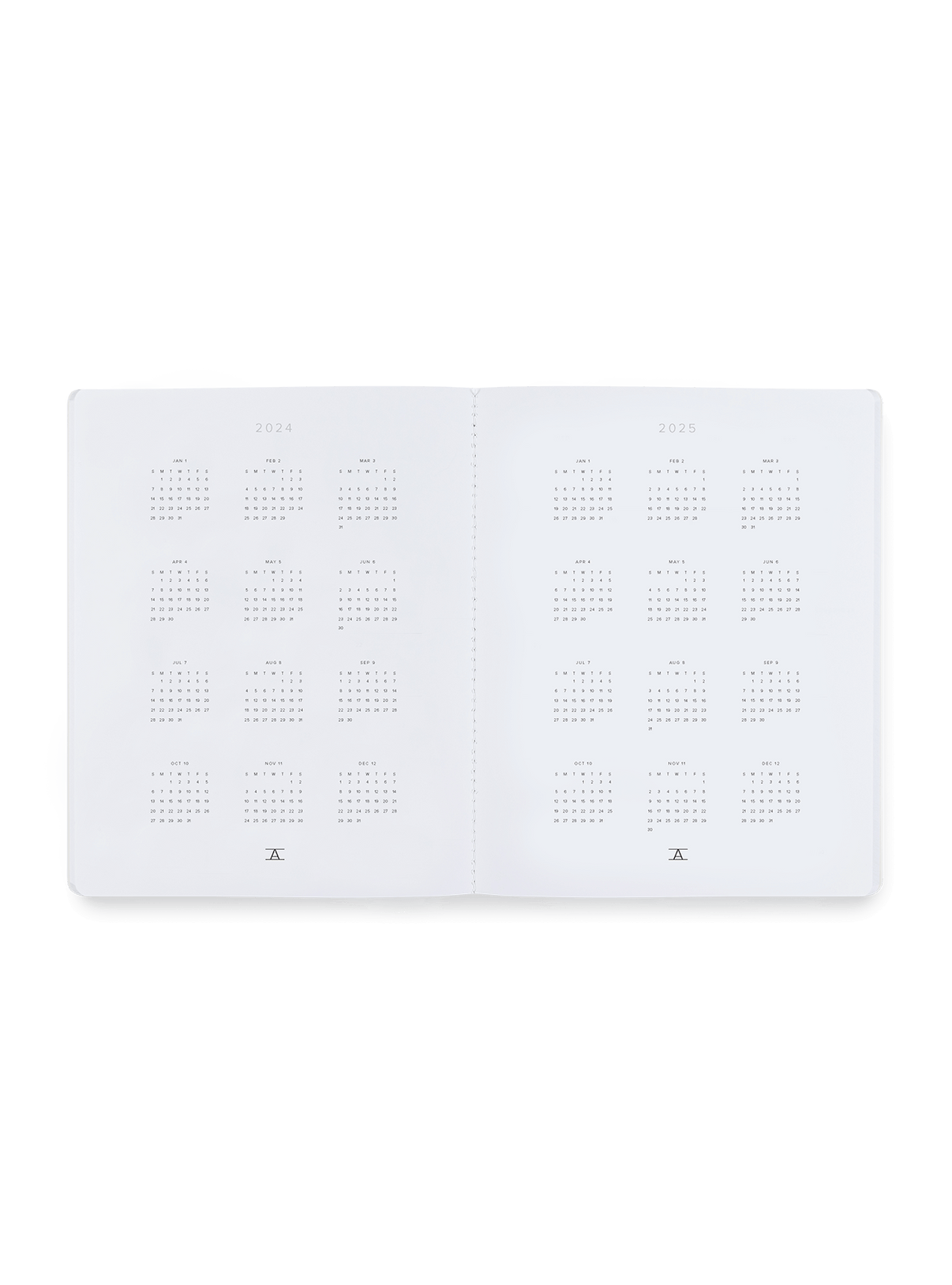Monthly Planner interior year view