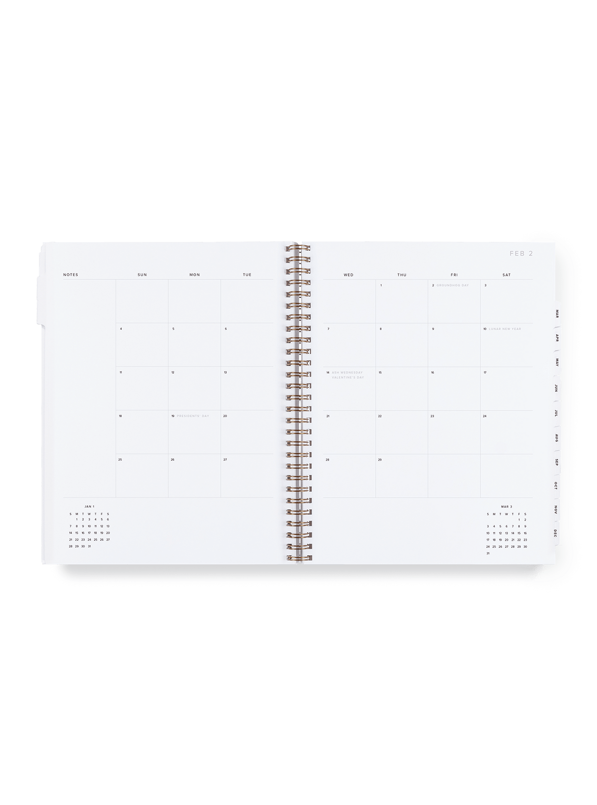 Year Task Planner interior month view