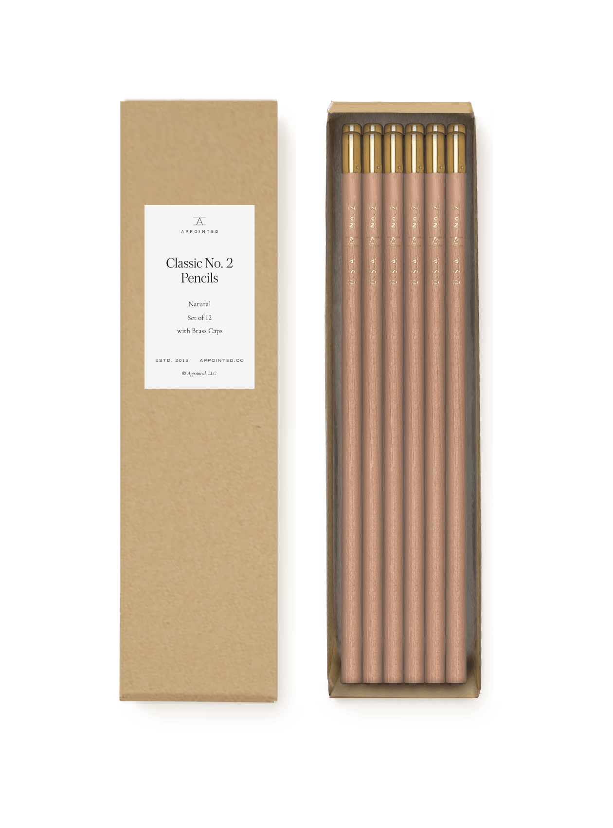 Classic No. 2 Pencils in Natural, set of 12