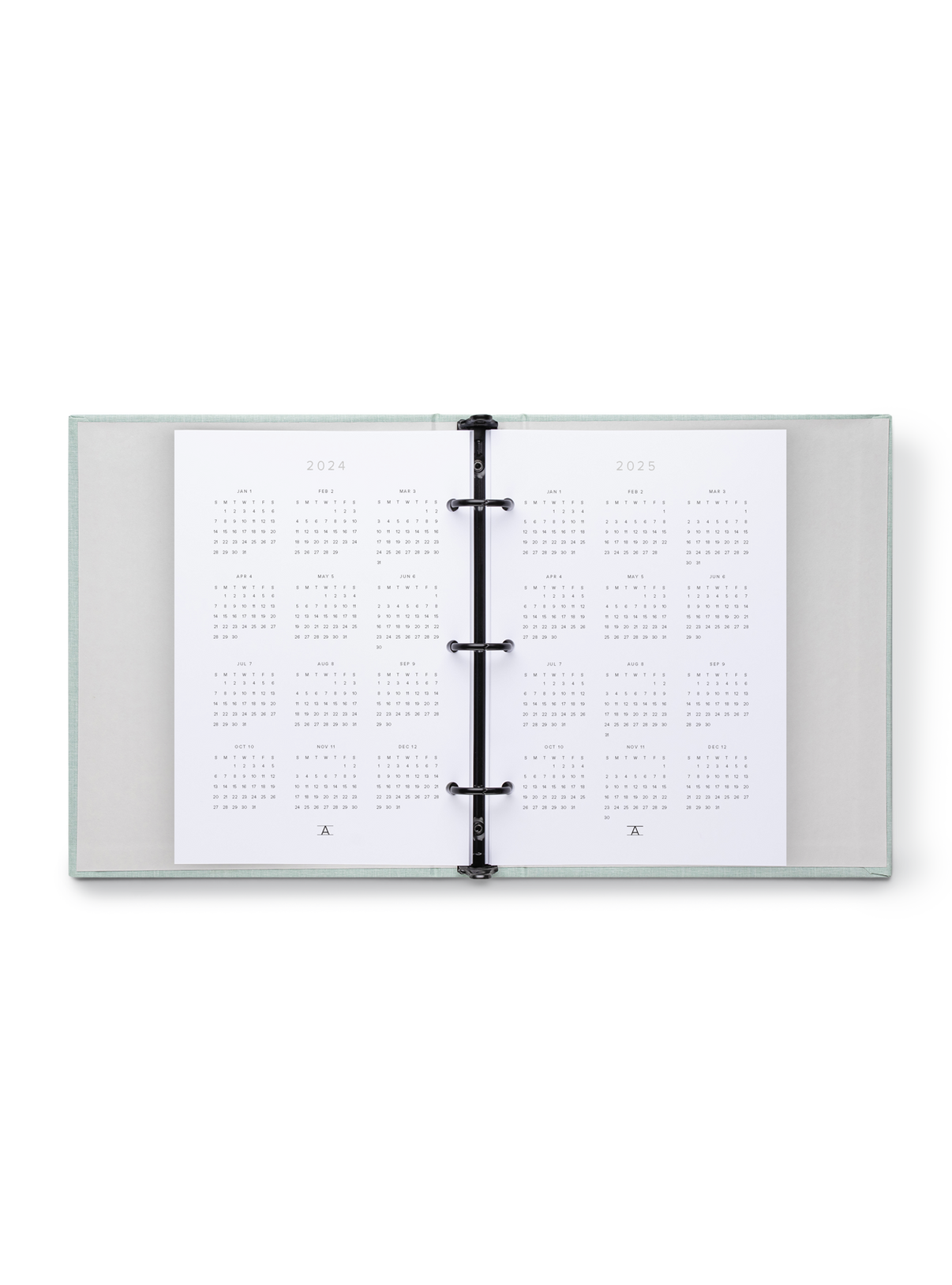The Appointed 24-25 Compact Binder Planner in interior overview