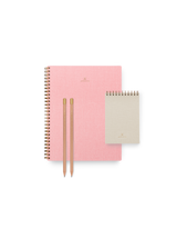 The Appointed Blossom Pink Set featuring a Blossom Pink Notebook, Pocket Notepad, and 2 Classic. No. 2 Pencils