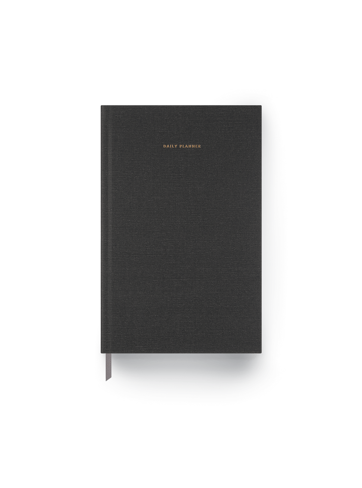The Appointed 2024 Daily Planner in Charcoal Gray with casebound hardcover and gold foil details || Charcoal Gray