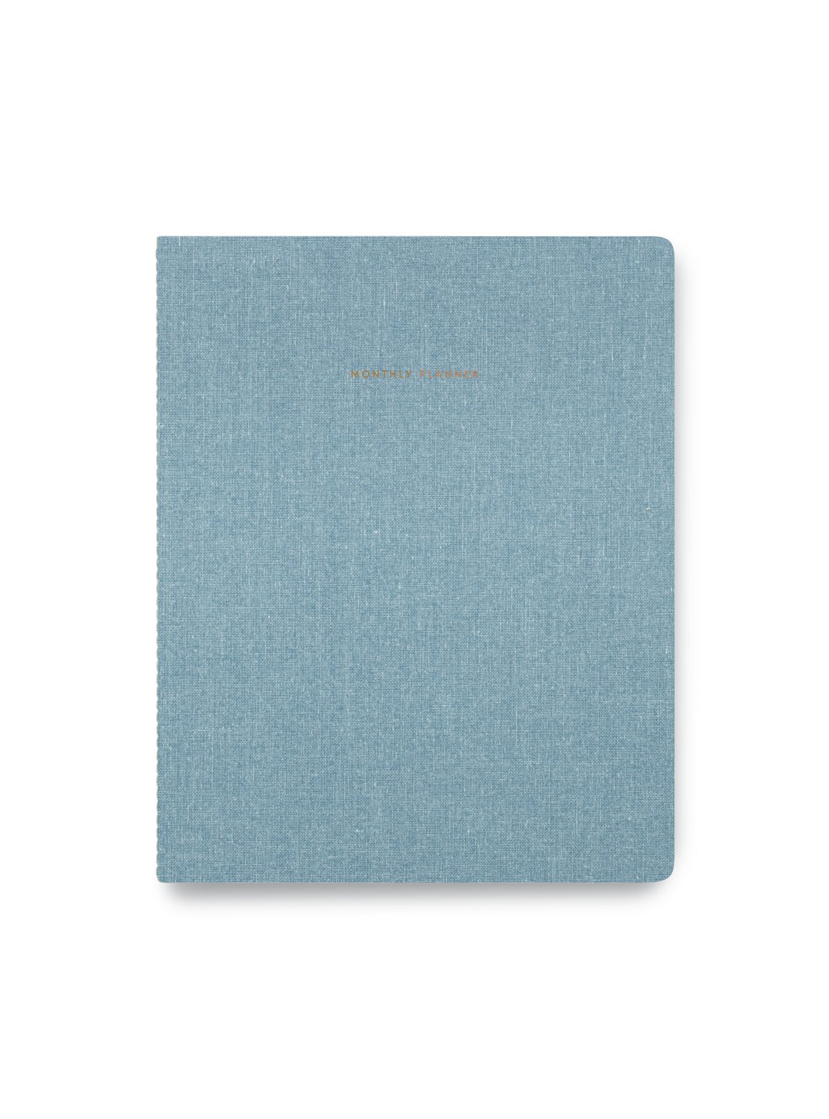 Chambray Blue Monthly Planner closed front view || Chambray Blue