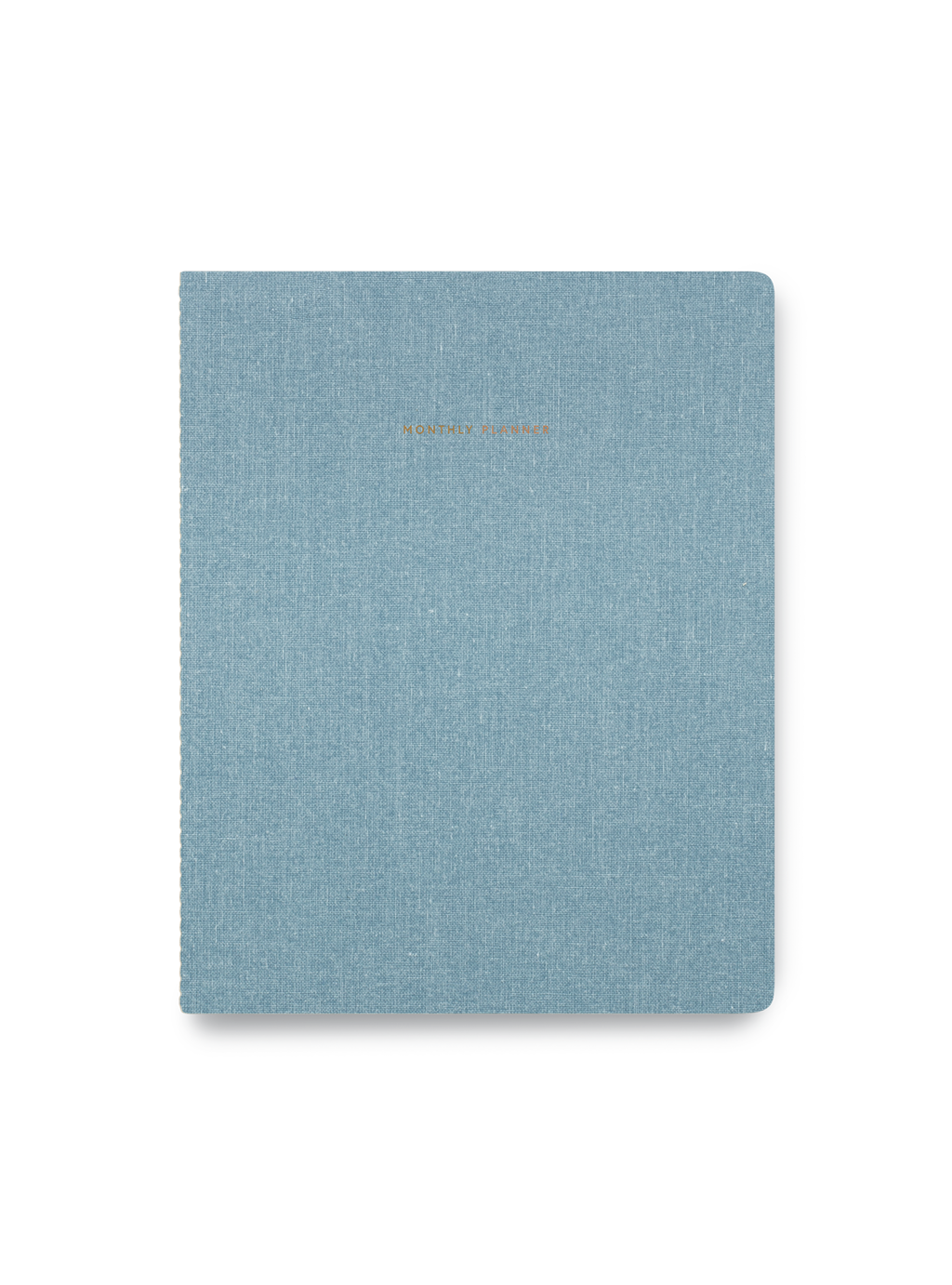Chambray Blue Monthly Planner closed front view || Chambray Blue