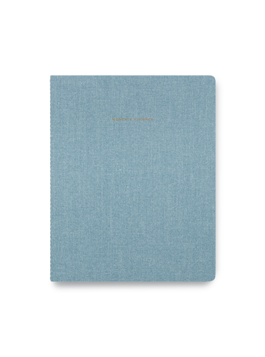 Chambray Blue Monthly Planner closed front view || Chambray Blue