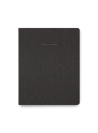 Charcoal Gray Monthly Planner closed front view || Charcoal Gray