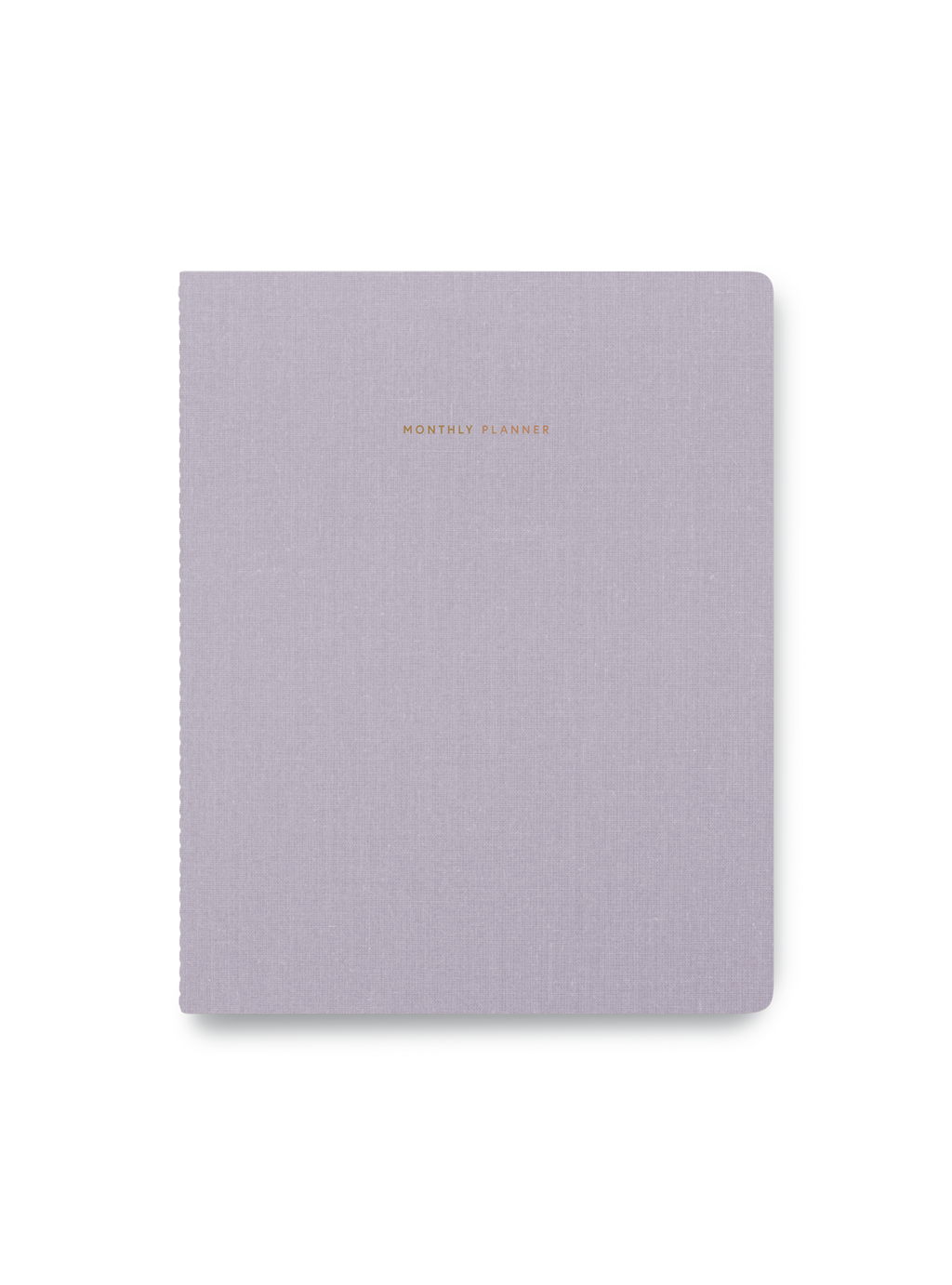 Lavender Gray Monthly Planner closed front view || Lavender Gray
