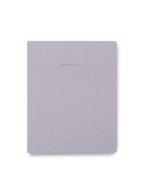 Lavender Gray Monthly Planner closed front view || Lavender Gray
