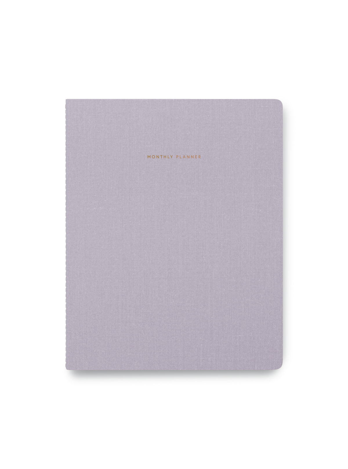Lavender Gray Monthly Planner closed front view || Lavender Gray